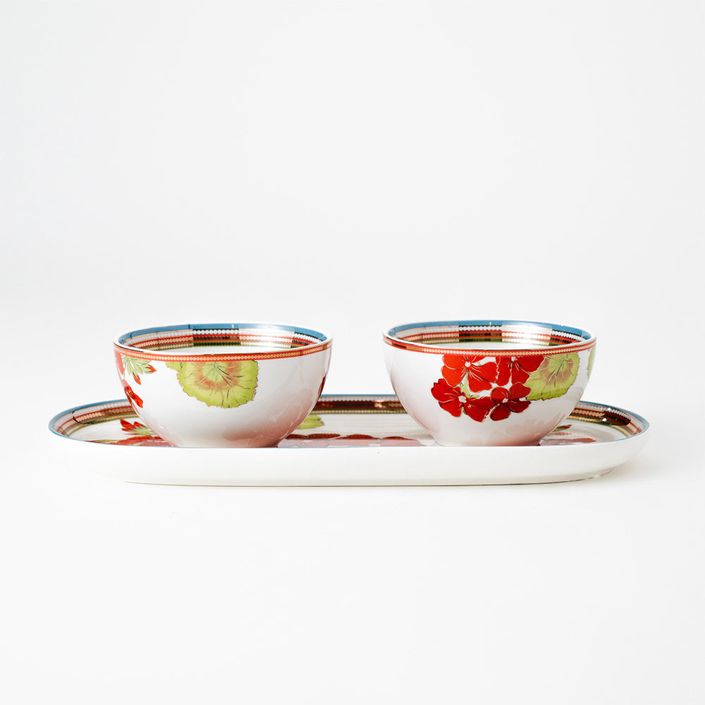 Ivory & Red Rosabay Fine Bone China Decorative Platter