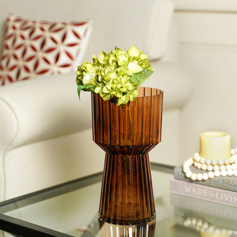 Brown Carpenter Cup Glass Vase