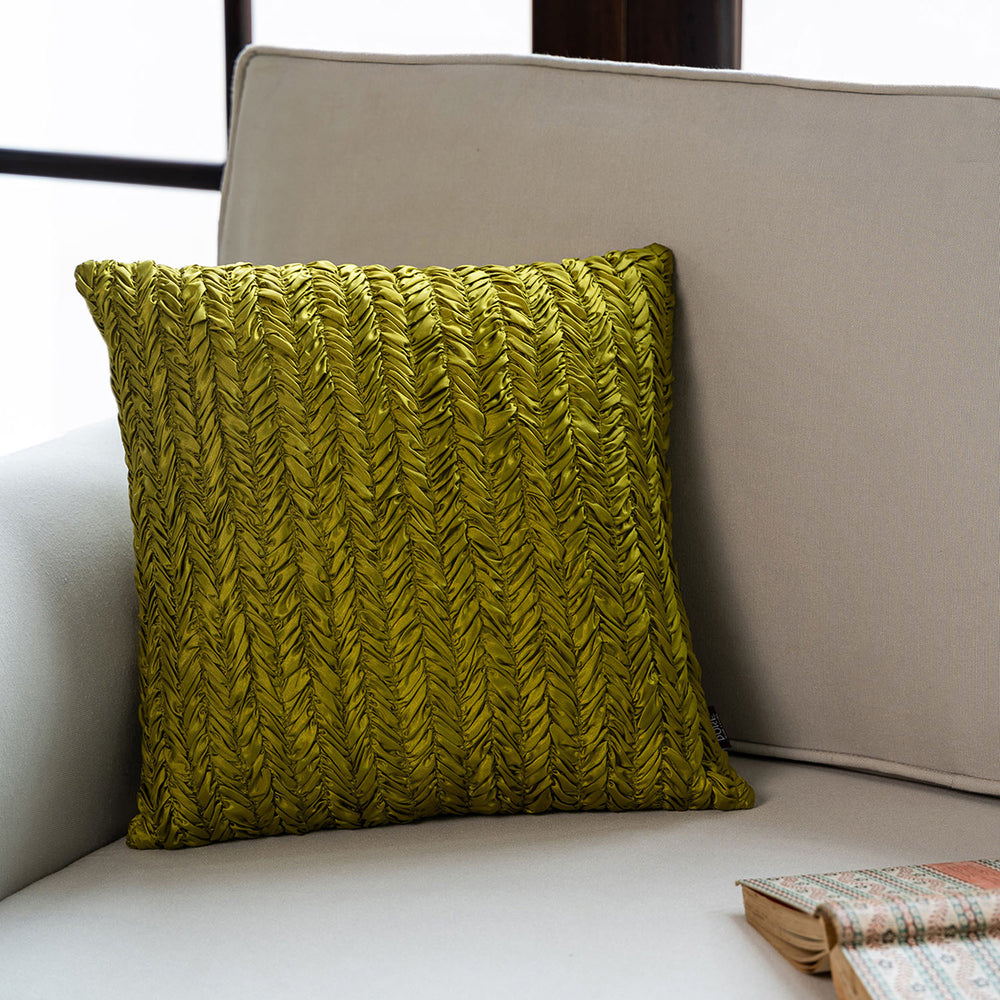 Classic Smocked Green Cushion Cover