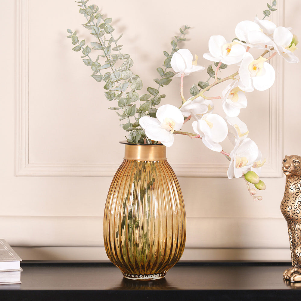 Gold Large Pelike Glass Vase