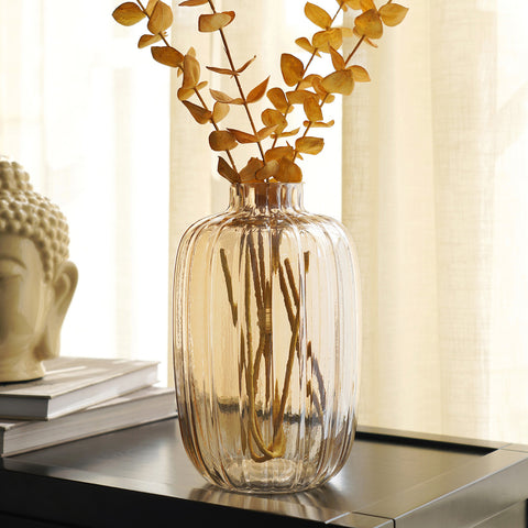 Brown Dune Amber Solid Glass Vase