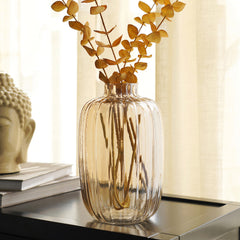 Brown Dune Amber Solid Glass Vase