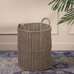 Round Heather Wicker Bin