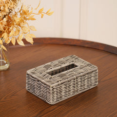 Brown Heather Wicker Tissue Box Cover