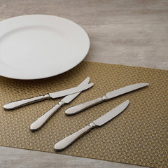 Set Of 4: Silver Colour Martin Dinner Knife