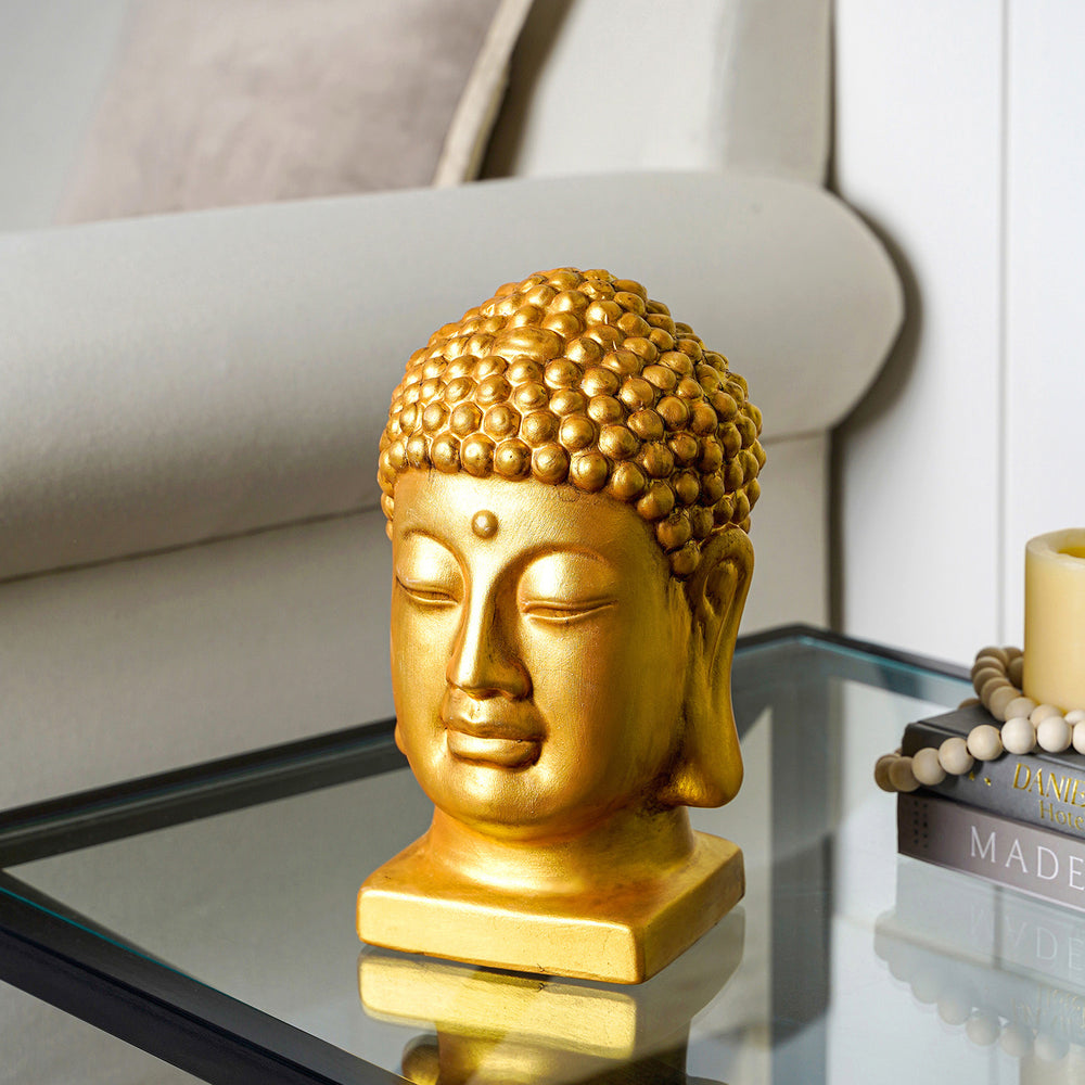 Large Antique Golden Buddha Head