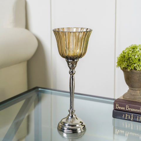 Large Brown Glass Votive Holders