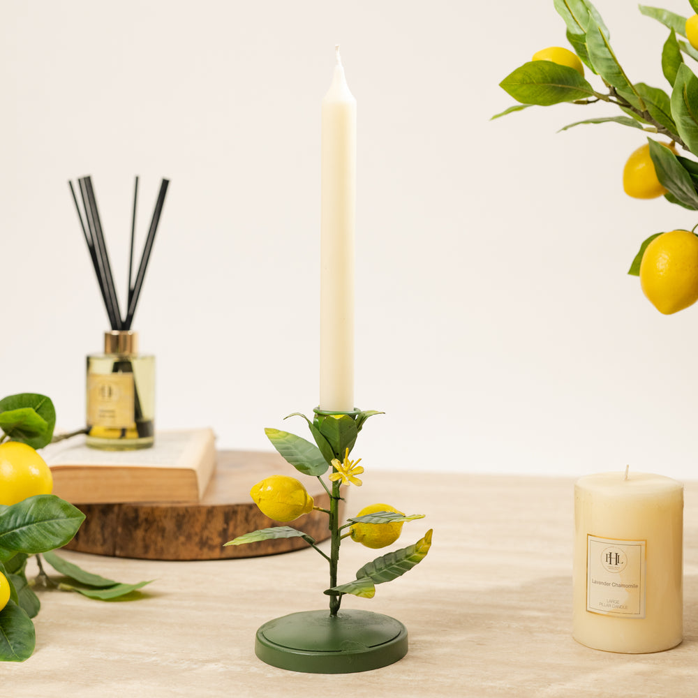 Multicolour Iron Lemon Candle Holder