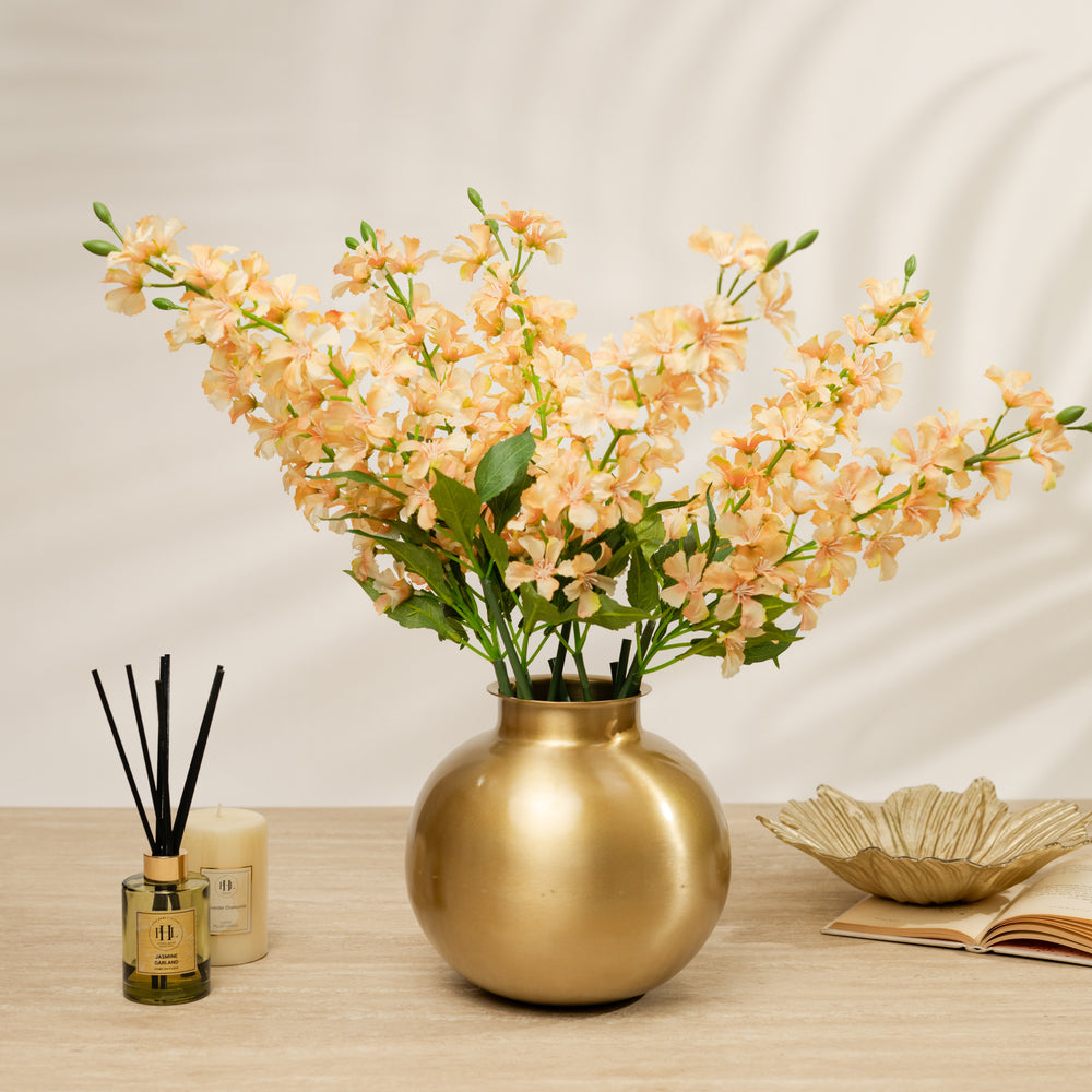 Matte Gold Aluminium Round Vase - Small