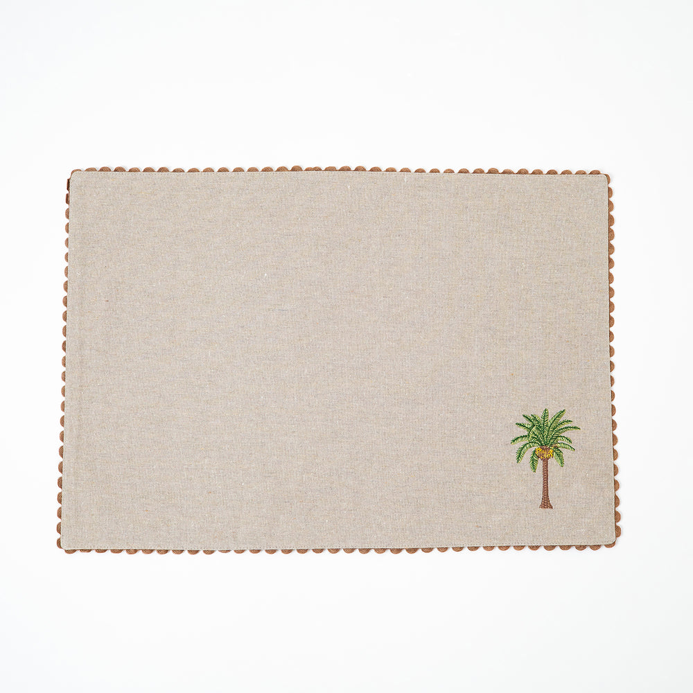 Natural Palm Tree Cotton Chambray Placemat