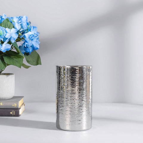 Silver Tone Hammered Champagne Bucket
