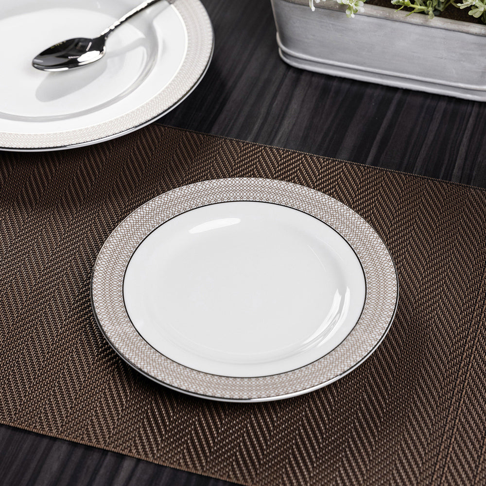 Set of 4 Grey Silver Metropolitan Dessert Plate