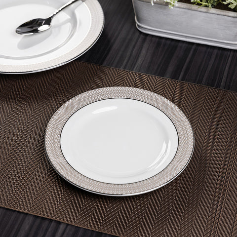 Set of 4 Grey Silver Metropolitan Dessert Plate