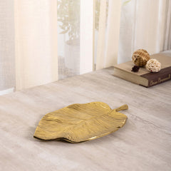 Small Gold Naaz Leaf Platter
