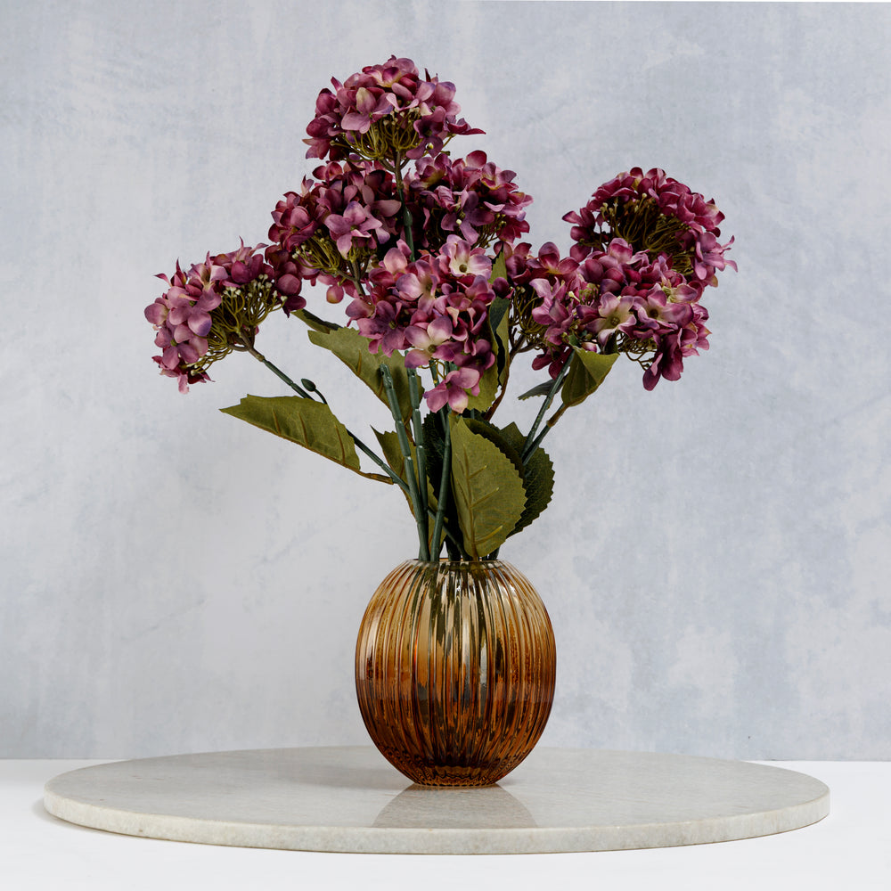 Light Amber & Dark Amber Round Vase