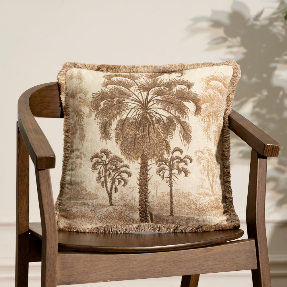 Palmyra Embroidered Cushion Cover – Beige