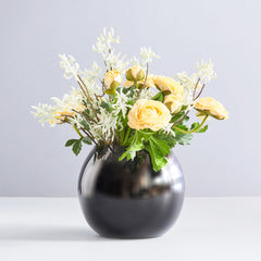Black Round Vase