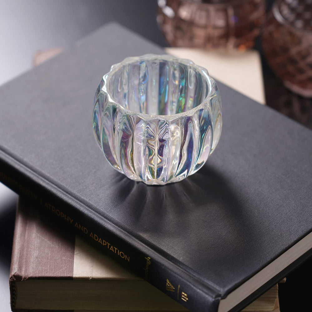 Set of 6 Clear Meriono Glass Votive Candle Holder