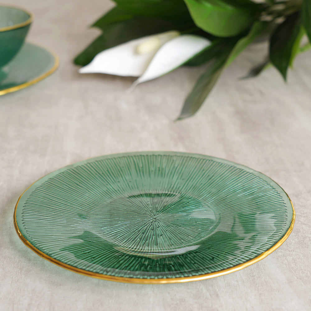 Fusion Green Gold  Dessert Plate