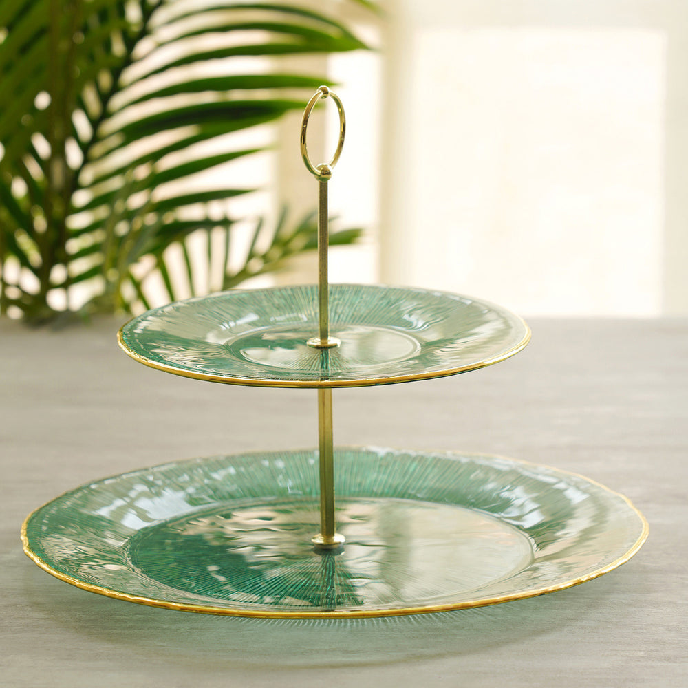 Fusion Green Gold Cake Stand