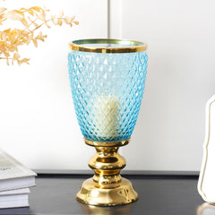 Eden Blue Gold Large Candle Holder