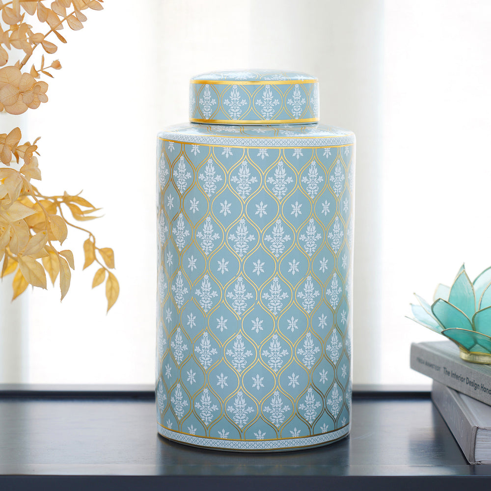 Avery Floral Blue Canister Large