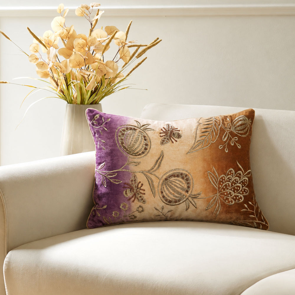 Multi-Color Embroidered Cushion Cover