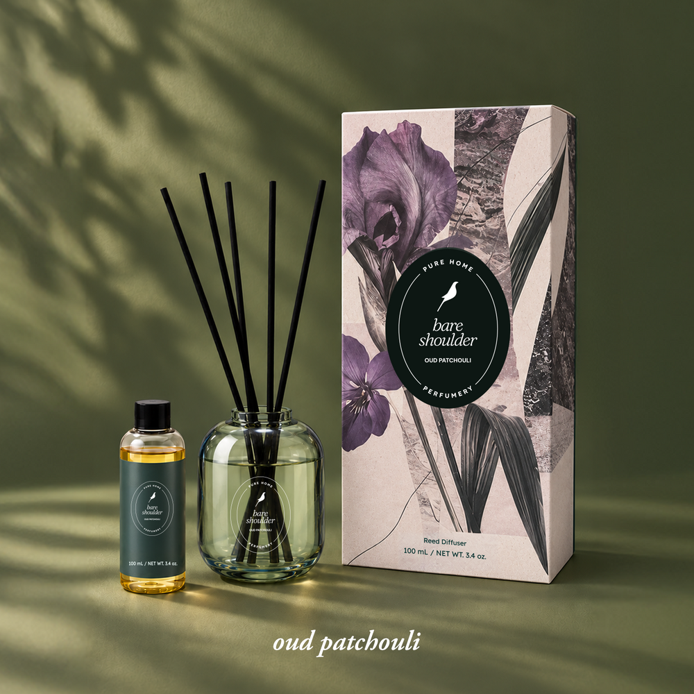 Olive Green Oud Scented Ceramic Reed Diffuser
