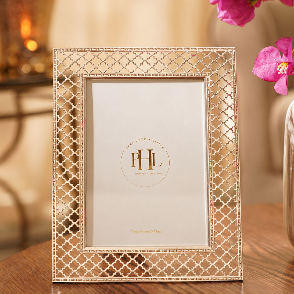 Rose Gold Trellis Design Photo Frame (Large)
