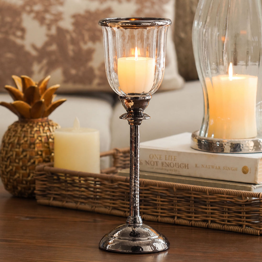 Silver & Clear Votive Candle Holder