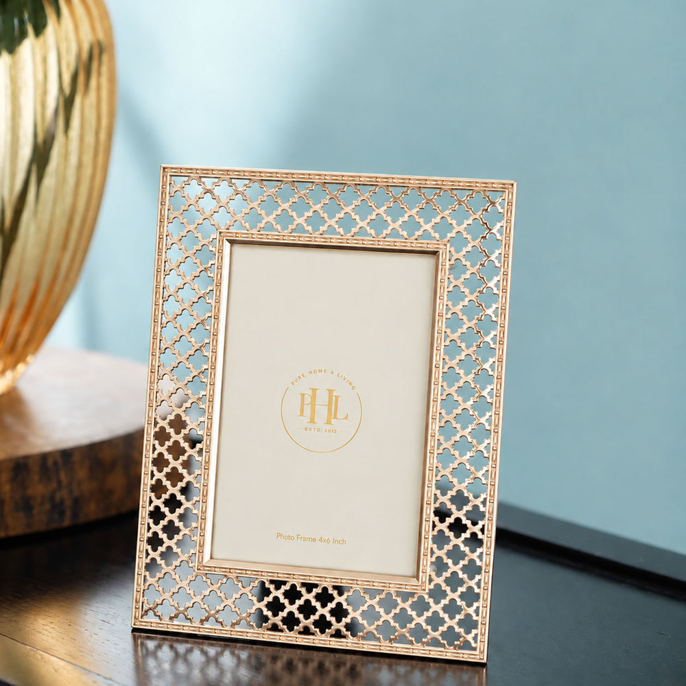 Rose Gold Trellis Design Photo Frame
