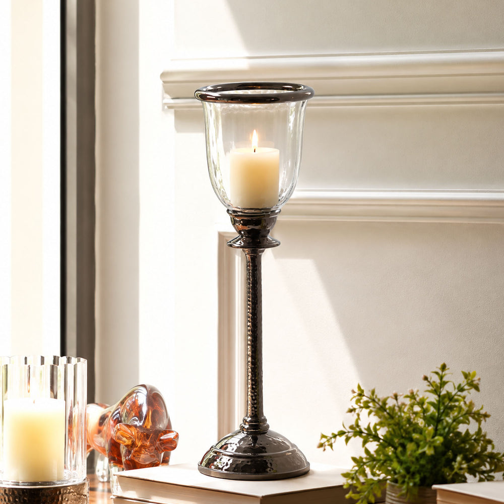 Silver & Clear Tall Votive Candle Holder
