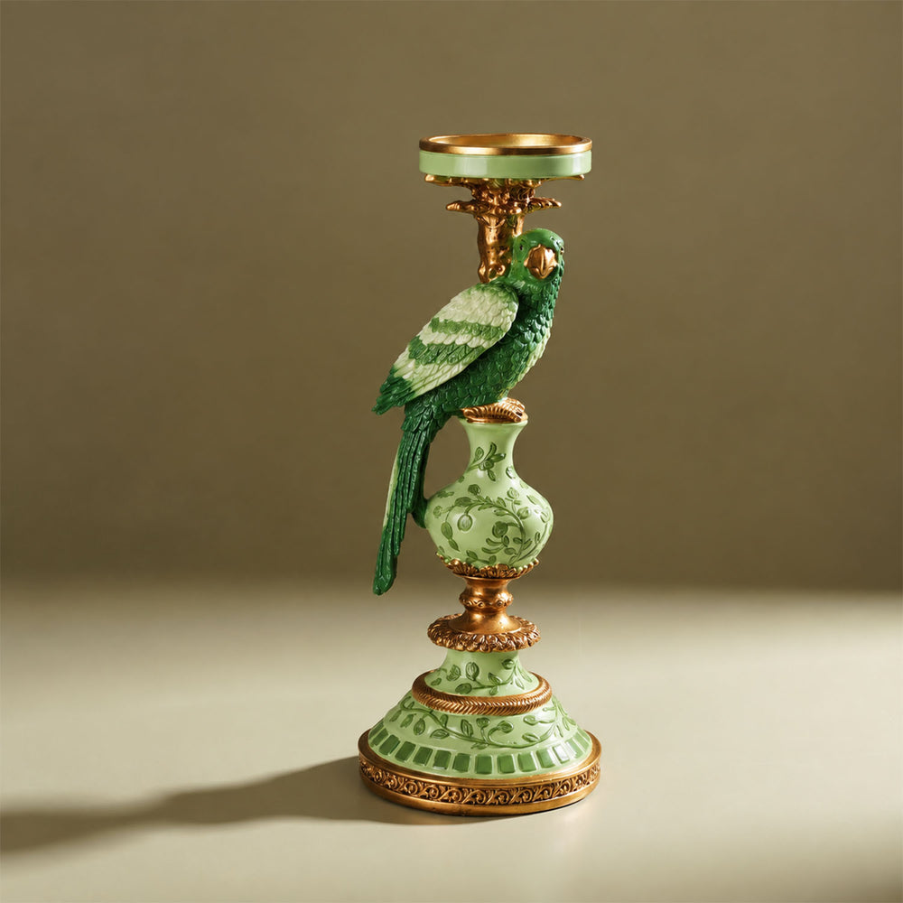 Green & Gold Decorative Candle Accent