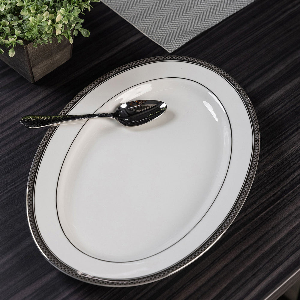 White Silver Piccadilly Oval Platter