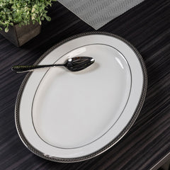 White Silver Piccadilly Oval Platter