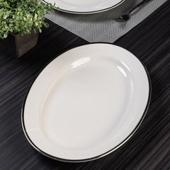White Silver Victoria Oval Platter