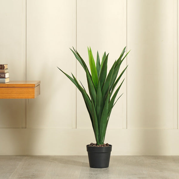 Green Faux Yucca Potted Plant