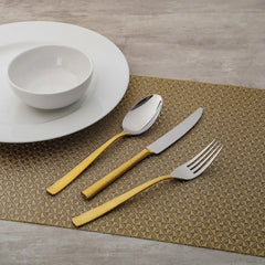 Set Of 3 Golden Florence Table Spoon Fork And Knife