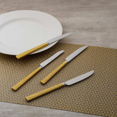 Set Of 4: Golden Knit Table Knife