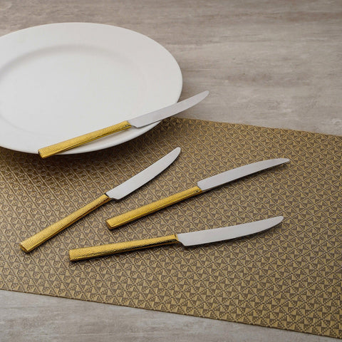 Set Of 4: Golden Florence Table Knife