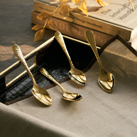 Set Of 4 Golden Martin Teaspoon