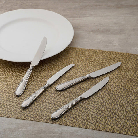 Set Of 4: Silver Colour Elizabeth Dinner Knife