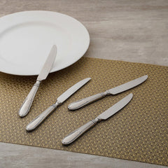 Set Of 4: Silver Colour Elizabeth Dinner Knife