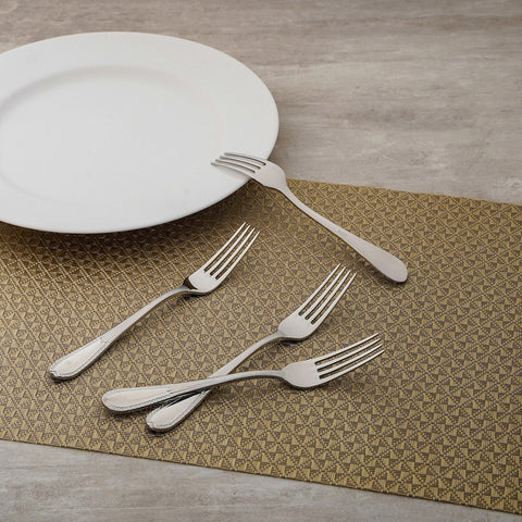 Set of 4: Silver Colour Elizabeth Dessert Fork