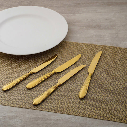 Set Of 4 Golden Elizabeth Dessert Knives