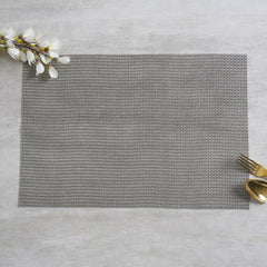 Set of 6: Grey Classic Weave Place mat