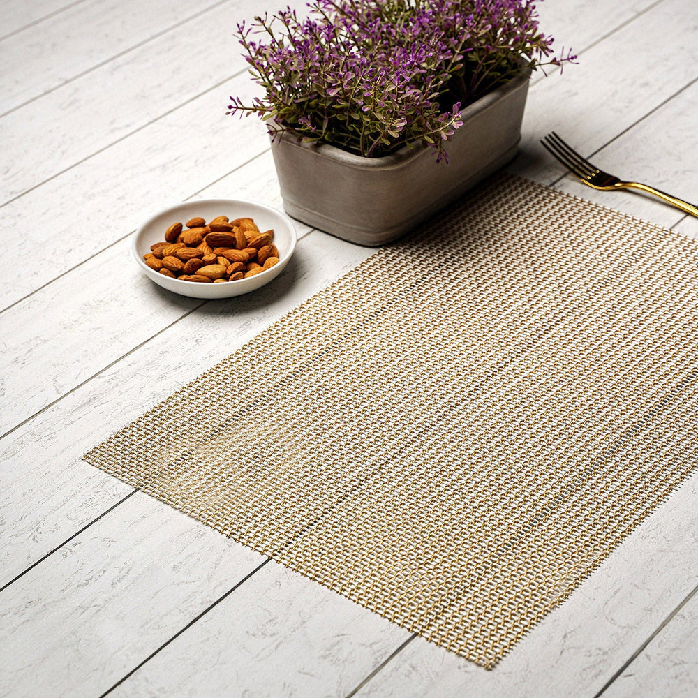 Set of 6: Gold Classic Weave Placemat