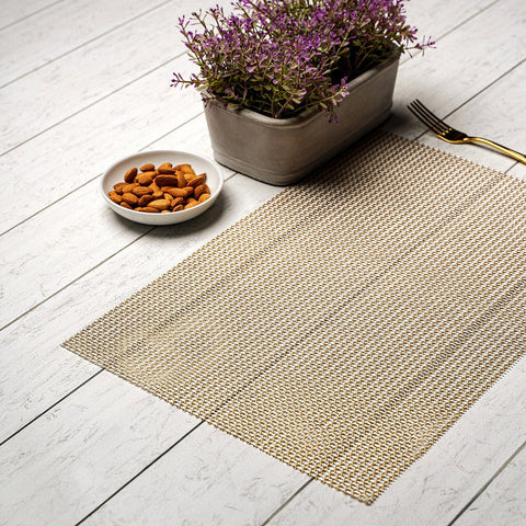 Set of 6: Gold Classic Weave Placemat