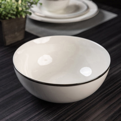White Silver Victoria Salad Bowl