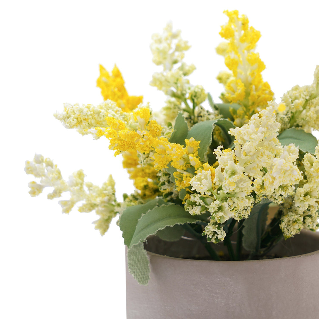 Shop Yellow Faux Lavender Plant With Cement Pot at Best Price Online